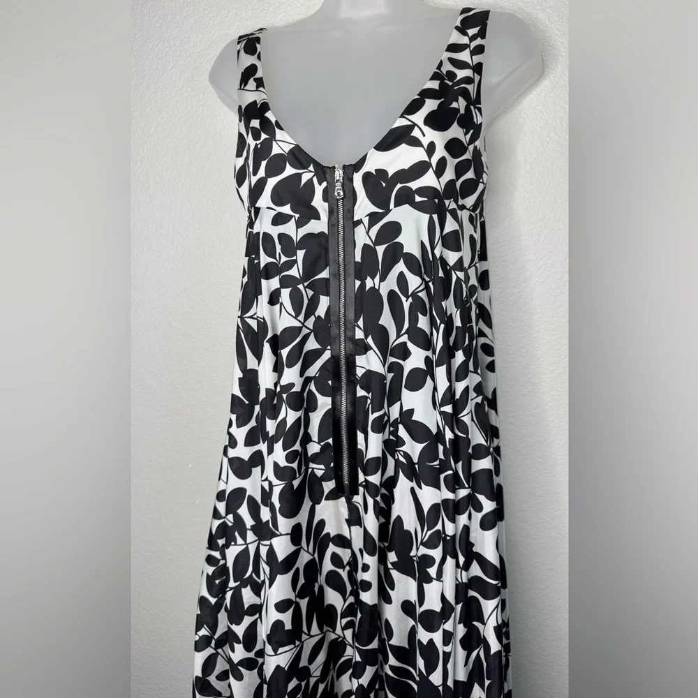Dolce & Gabbana Leaf Print 100% Silk Babydoll‎ Dress | IT 42 US 6 Rare Designer - Picture 2 of 7
